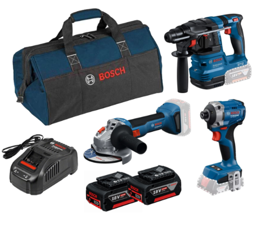 סט 3 כלים כולל 2 סוללות 5AH מבית BOSCH
