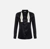 Silk satin blouse with bow tie