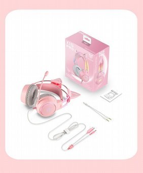 אוזניות גיימינג מקצועיות Onikuma X15 Pro בצבע ורוד – עיצוב מרשים, סאונד מדויק, נוחות מקסימלית