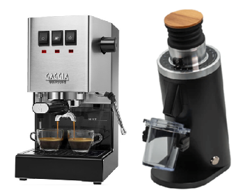 מכונת קפה GAGGIA CLASSIC E24 + מטחנת קפה DF54