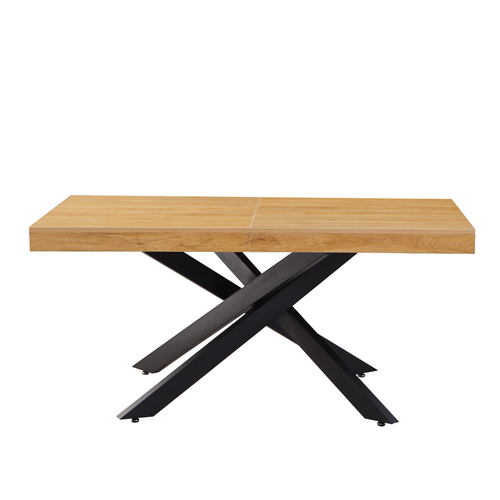 שולחן פינת אוכל נפתח 160-240 דגם אפולו Apollo עץ טבעי רגל שחורה | מבית WOODY