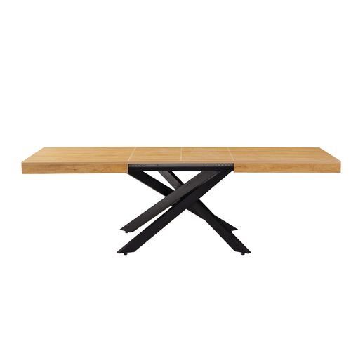 שולחן פינת אוכל נפתח 160-240 דגם אפולו Apollo עץ טבעי רגל שחורה | מבית WOODY