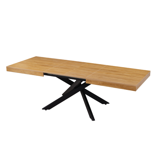 שולחן פינת אוכל נפתח 160-240 דגם אפולו Apollo עץ טבעי רגל שחורה | מבית WOODY