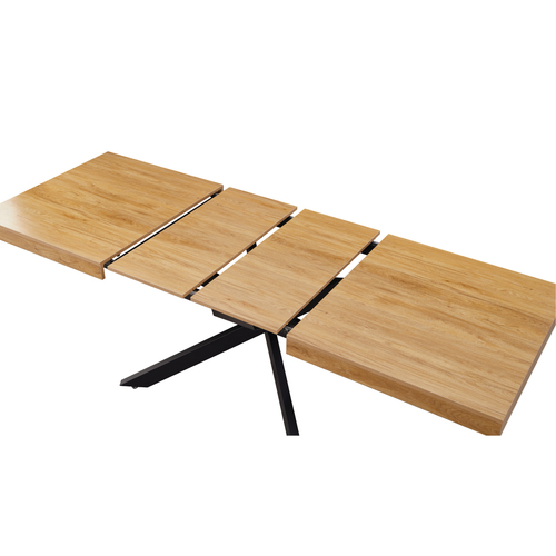 שולחן פינת אוכל נפתח 160-240 דגם אפולו Apollo עץ טבעי רגל שחורה | מבית WOODY