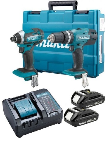 סט 2 כלים 18V נטען עם 2 סוללות 1.5A ומטען MAKITA DLX2142Q מקיטה