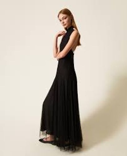Long plumetis tulle dress
