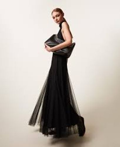 Long plumetis tulle dress