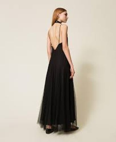 Long plumetis tulle dress