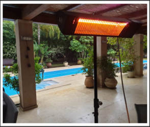 תנור חימום אינפרא אדום לגינה – Volcan Premium 2000W בצבע שחור מט