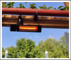 תנור חימום אינפרא אדום לגינה – Volcan Premium 2000W בצבע שחור מט
