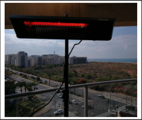 תנור חימום אינפרא אדום לגינה – Volcan Premium 2000W בצבע שחור מט
