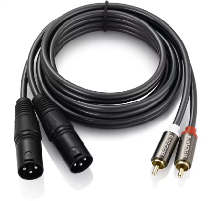כבל אודיו Bochara 2RCA ל-XLR נקבה נקבה מתאים למגבר / מיקסר / רמקולים 1.5m 