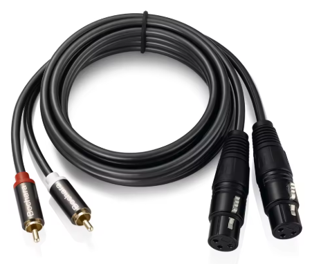 כבל אודיו Bochara 2RCA ל-XLR זכר זכר מתאים למגבר / מיקסר / רמקולים 1.5m 