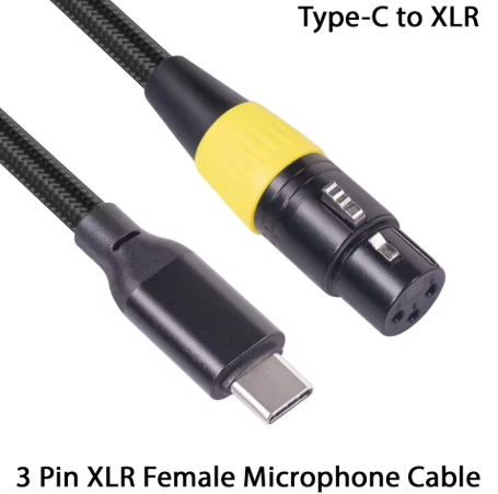 כבל USB TYPE C זכר ל XLR נקבה באורך 3 מטר