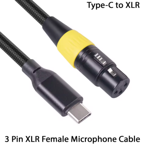 כבל USB TYPE C זכר ל XLR נקבה באורך 2 מטר