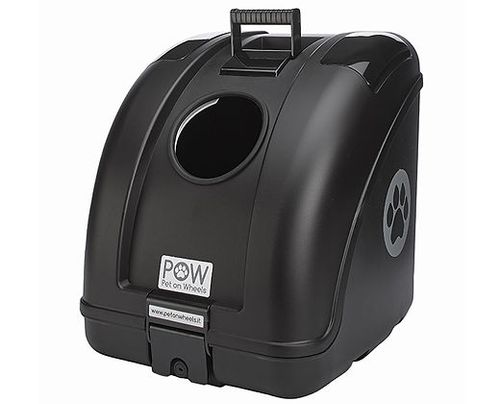 ארגז לכלב POW לחיות מחמד מותקנת על אופנוע, עשויה פוליפרופילן עמיד עם חלון פוליקרבונט נפתח, מערכת אוורור כפולה ולוח הרכבה אוניברסלי. מתאימה לכלבים עד 10 ק