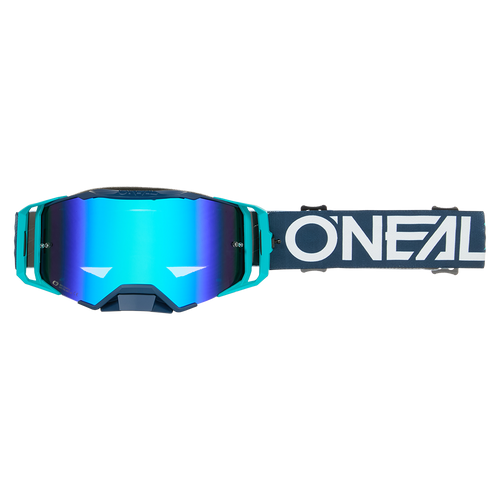 משקפי מגן O'NEAL B-33 HEXA כחול דגם 6036-020 עם עדשה כחולה רדיום, מסגרת עמידה ורצועה מתכווננת למוטוקרוס ואופני הרים