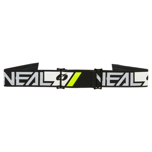 משקפי מגן O'Neal B-55 CRAM דגם 6031-010 בצבע שחור לבן עם עדשת זהב רדיום, משקפי מוטוקרוס מקצועיים עם עדשה כפולה עמידה וחגורה מתכווננת