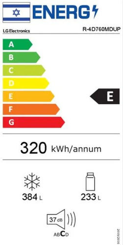מקרר ‏מקפיא תחתון LG R4D760MDUP ‏617 ‏ליטר