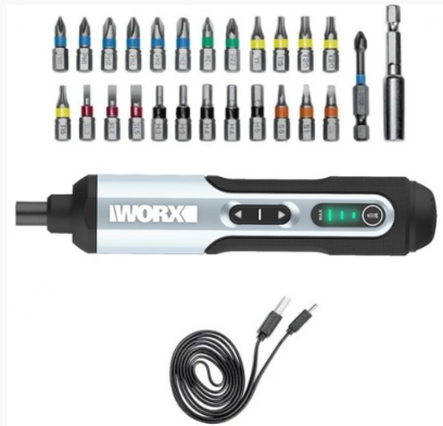 מברגון נטען + סט ביטים WORX WX240.1 4V