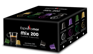 מארז 200 קפסולות 4 טעמים Espresso Mor Momento mix