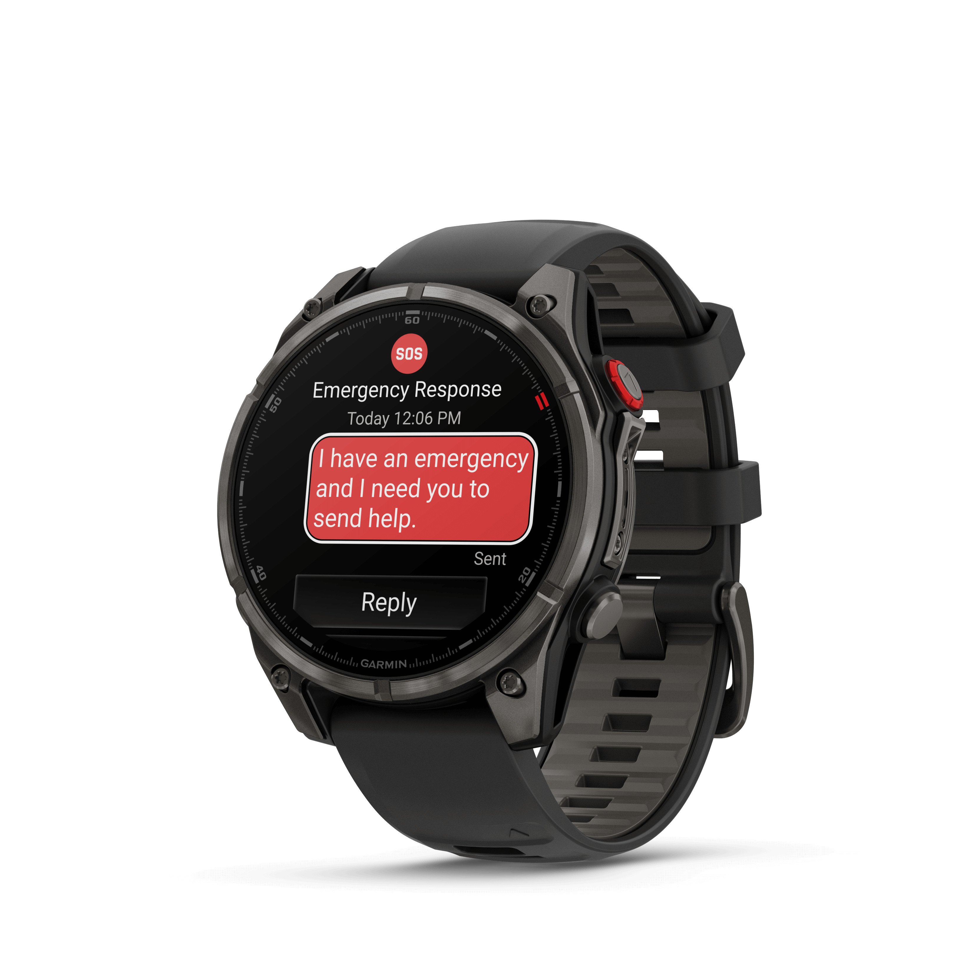 שעון חכם Garmin Fenix 8 Pro AMOLED Sapphire 47mm טיטניום DLC אפור קרבון עם רצועת סיליקון בצבע שחור / אפור חלוקי נחל