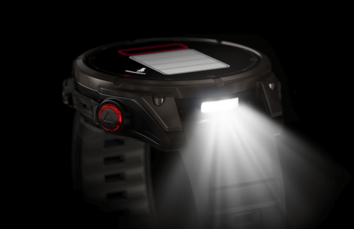 שעון חכם Garmin Fenix 8 Pro AMOLED Sapphire 47mm טיטניום DLC אפור קרבון עם רצועת סיליקון בצבע שחור / אפור חלוקי נחל