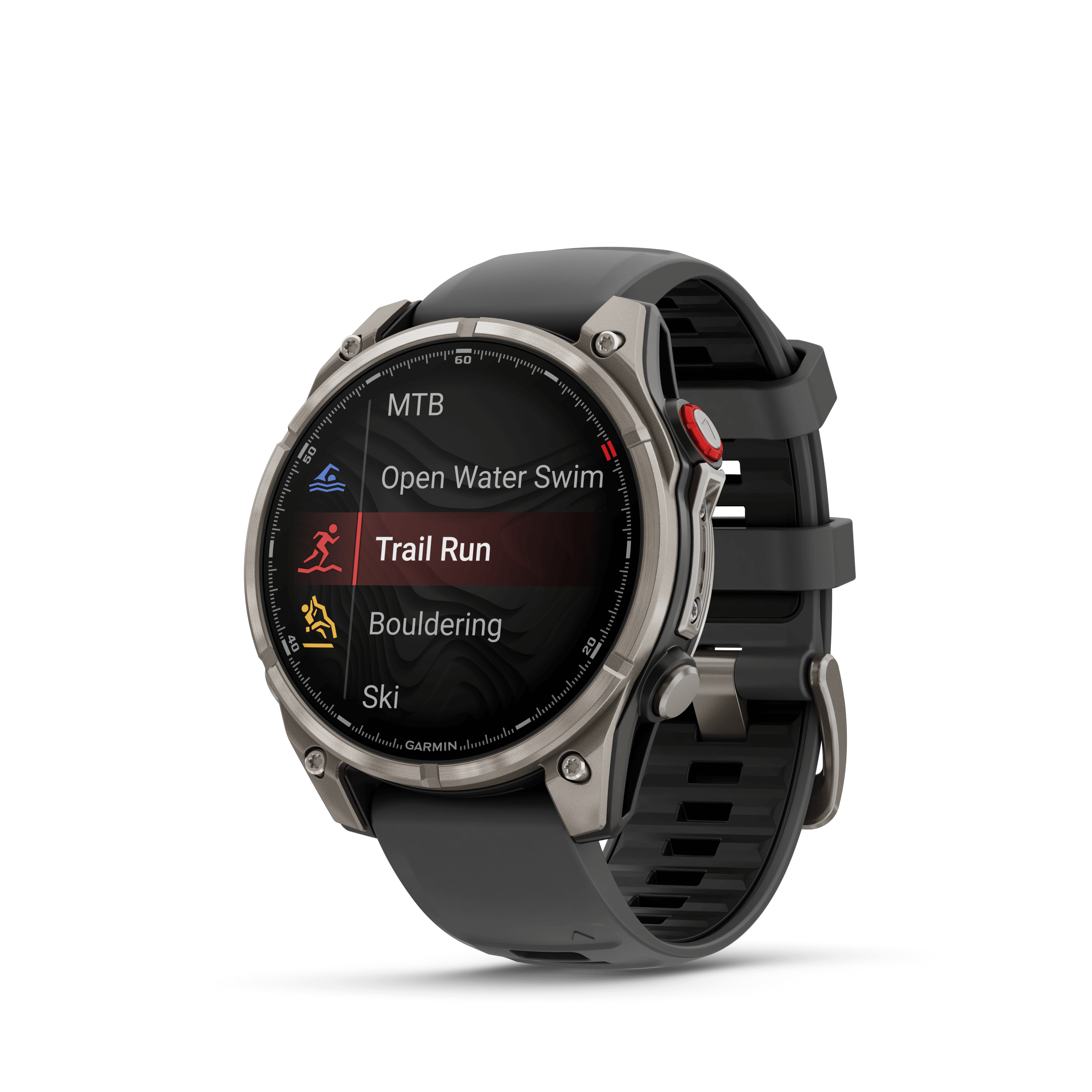 שעון חכם Garmin Fenix 8 Pro AMOLED Sapphire 47mm - צבע טיטניום עם רצועת סיליקון בצבע גרפיט / שחור