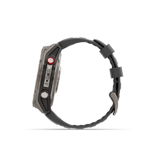 שעון חכם Garmin Fenix 8 Pro AMOLED Sapphire 51mm - צבע טיטניום עם רצועת סיליקון בצבע גרפיט / שחור