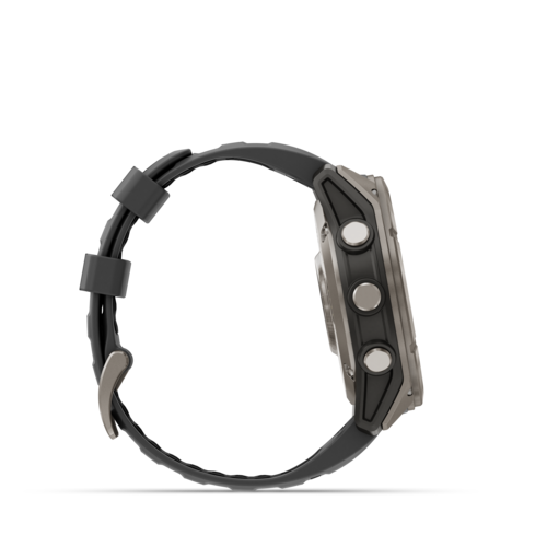 שעון חכם Garmin Fenix 8 Pro AMOLED Sapphire 51mm - צבע טיטניום עם רצועת סיליקון בצבע גרפיט / שחור