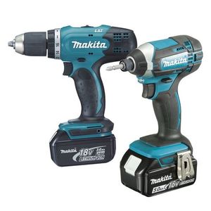 סט 2 כלים 18V נטען עם 2 סוללות 1.5A ומטען MAKITA DLX2141Q1  מקיטה