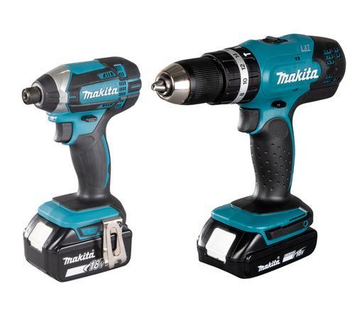 סט 2 כלים 18V נטען עם 2 סוללות 1.5A ומטען MAKITA DLX2141Q  מקיטה