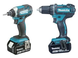 סט 2 כלים 18V נטען עם 3 סוללות 4A ומטען MAKITA DLX2127MX1 מקיטה