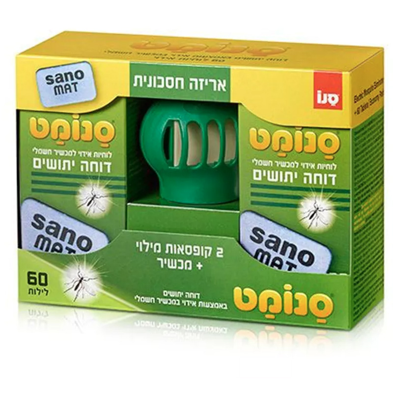 סנומט לדחיית יתושים מכשיר + מילוי ל-60 לילות | סנו