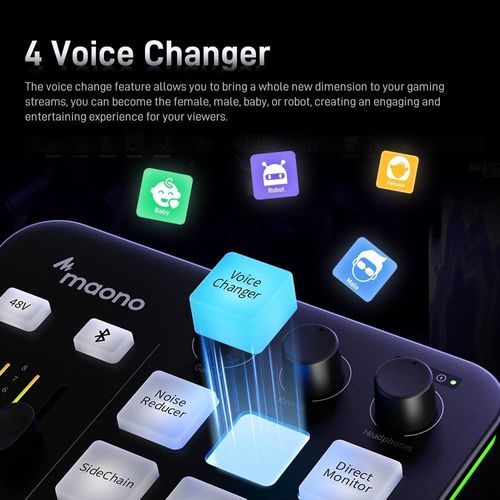 מיקסר אודיו שחור לגיימרים וסטרימרים MAONO G1 NEO