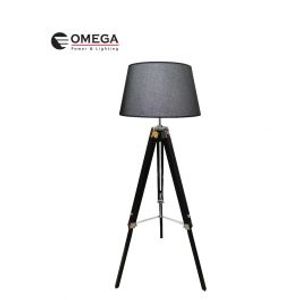 משי L מנורת רצפה דקורטיבית שחור Omega