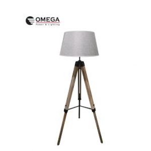 משי L מנורת רצפה דקורטיבית אפור Omega