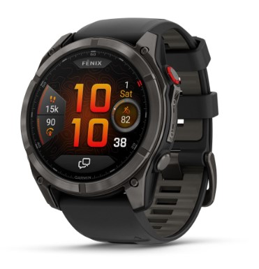 שעון חכם Garmin Fenix 8 Pro AMOLED Sapphire 51mm - קרבון אפור בציפוי DLC עם רצועת סיליקון שחורה