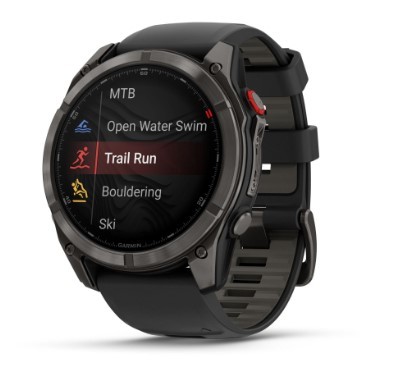 שעון חכם Garmin Fenix 8 Pro AMOLED Sapphire 51mm - צבע טיטניום עם רצועת סיליקון בצבע גרפיט / שחור