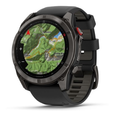 שעון חכם Garmin Fenix 8 Pro AMOLED Sapphire 51mm - צבע טיטניום עם רצועת סיליקון בצבע גרפיט / שחור
