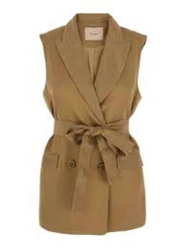 Envers satin waistcoat with belt