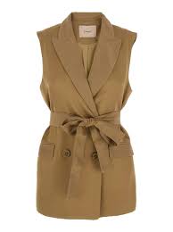 Envers satin waistcoat with belt