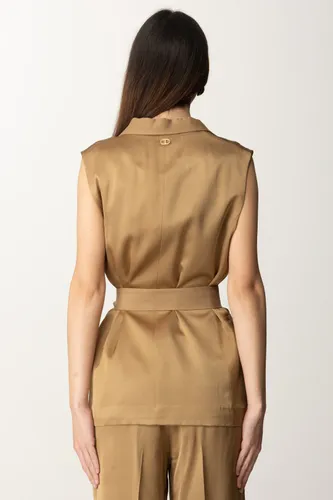 Envers satin waistcoat with belt