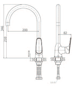 ברז פרח פיה ארוכה Aquila Kuriza 500A-1 אקווילה