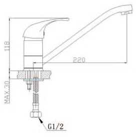 ברז פרח פיה ארוכה Aquila Colomba 2404A-2 אקווילה