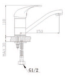 ברז פרח פיה קצרה Aquila Colomba 2404A-0 אקווילה