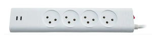 רב שקע 4 מקומות עם כבל 2 חיבורי USB Type-C semicom