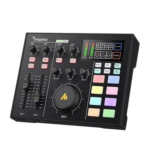 מיקסר וכרטיס קול יעודי לפודקאסט Maono MaonoCaster AU-AM100