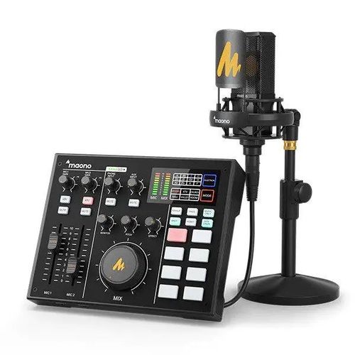מיקסר וכרטיס קול יעודי לפודקאסט Maono MaonoCaster AU-AM100