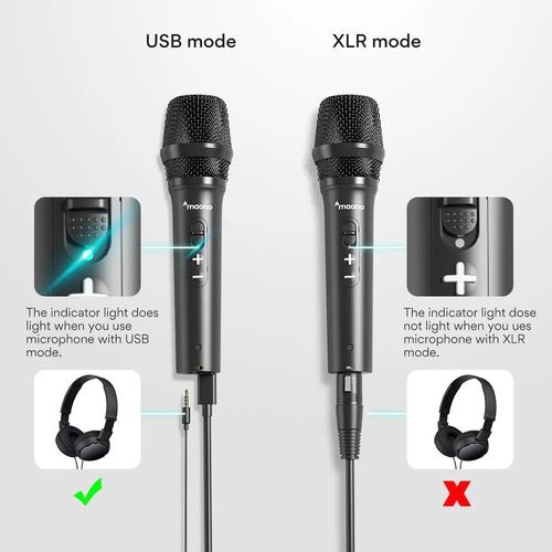 מיקרופון דינמי בחיבור USB או Maono AU-HD300T XLR